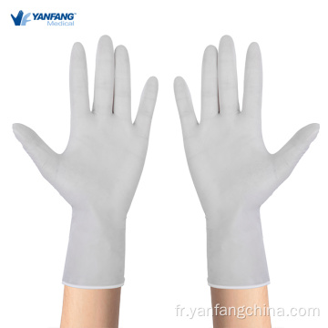 Gants chimiques en nitrile blanc sans poudre